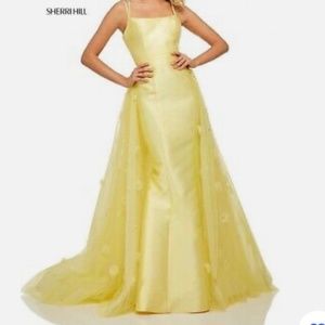 Sherri Hill gown with overskirt